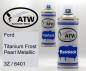 Preview: Ford, Titanium Frost Pearl Metallic, 3Z / 6401: 400ml Sprühdose + 400ml Klarlack - Set, von ATW Autoteile West.